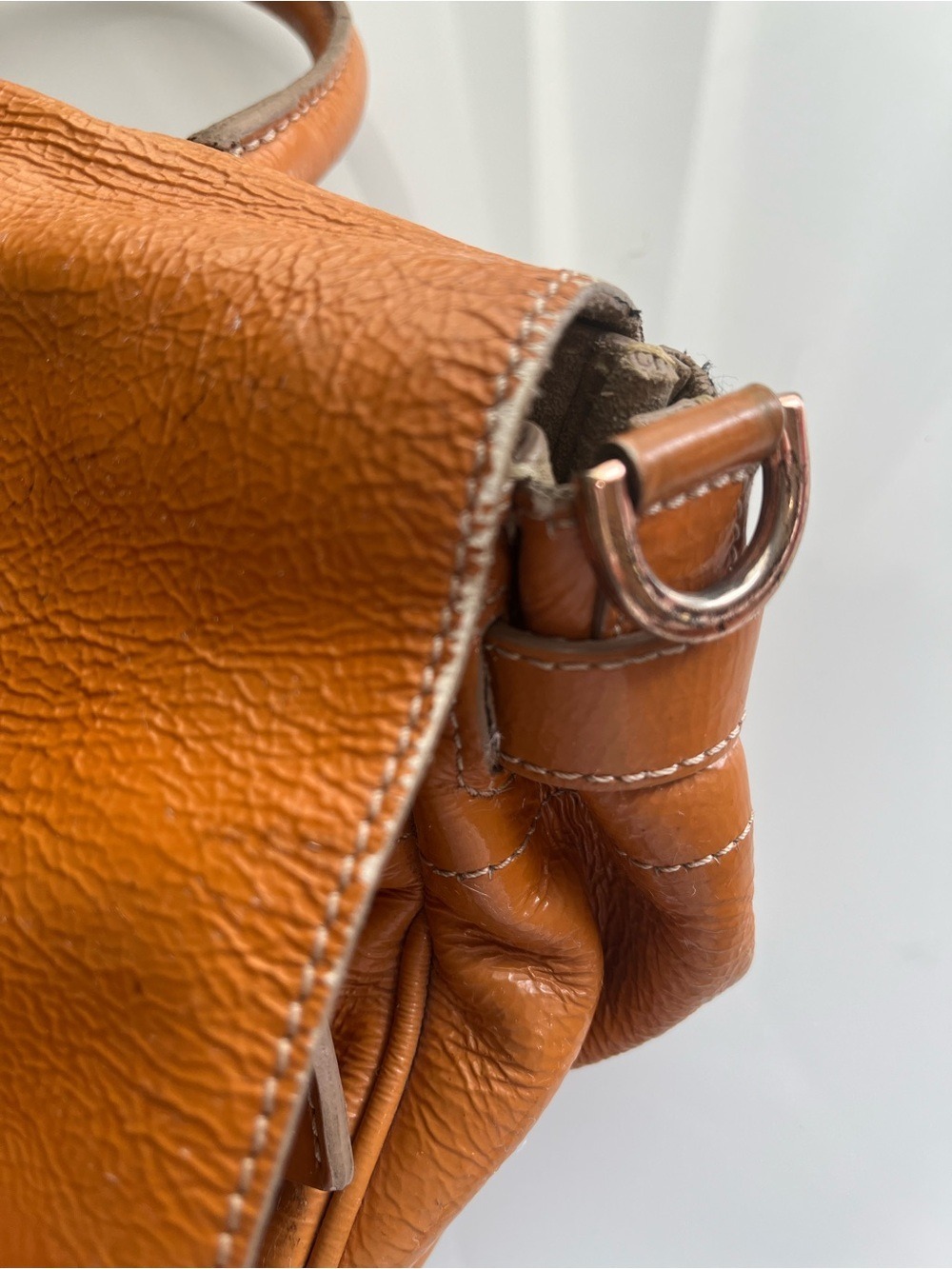 MULBERRY GOLDEN MUSTARD WRINKLED PAYENT LEATHER SMALL BAYSWATER SATCHEL - Picture 8 of 16